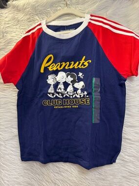 Peanuts Club House Navy & Red Kids Tee
